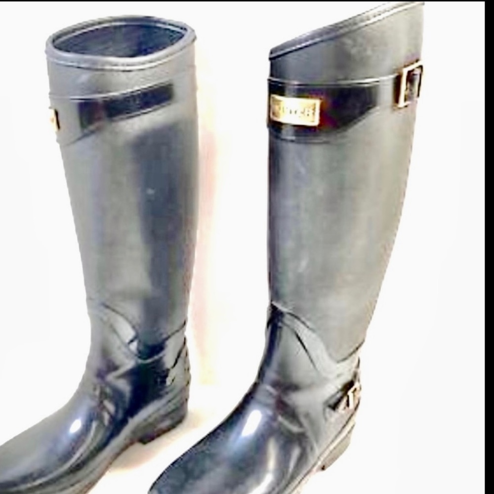 Hunter Leather Limited Clarence Regent Rainboot Boots Black 8 - Picture 5 of 9